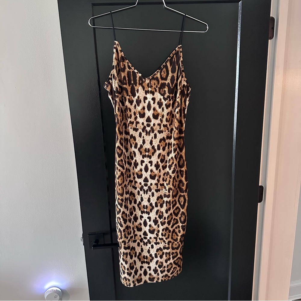 Leopard Print Slip Dress
